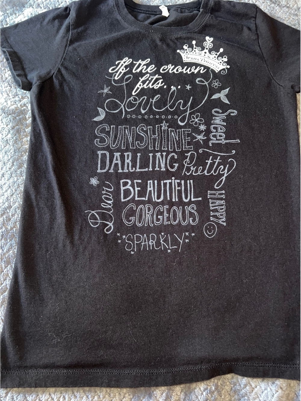 Texas Princess, Youth XL black tshirt